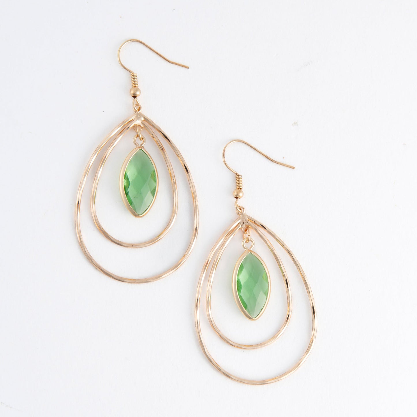 Acadia Genuine Stone Double Teardrop Earrings