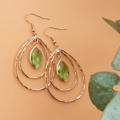 Acadia Genuine Stone Double Teardrop Earrings