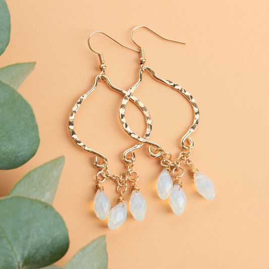 Acadia Genuine Stone Chandelier Earrings