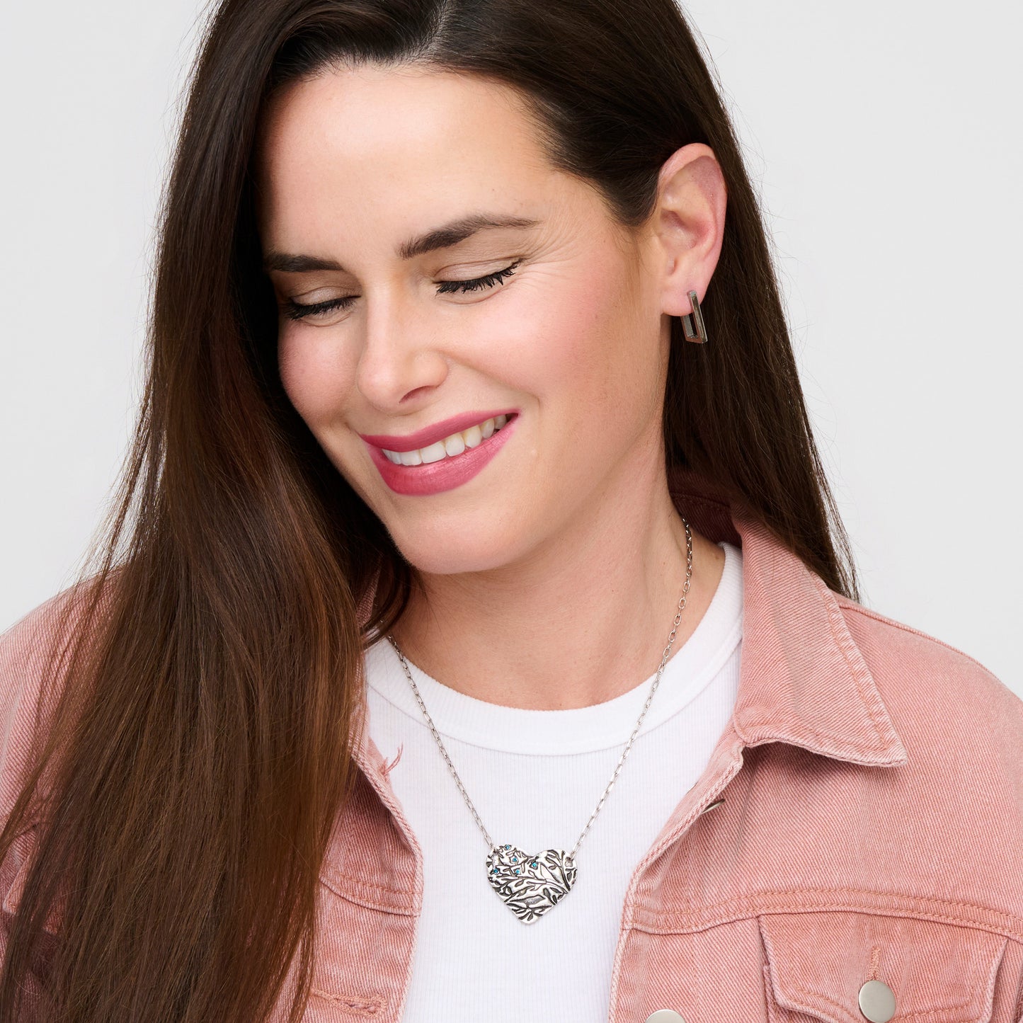 Dahlia Bird Heart Pendant Necklace