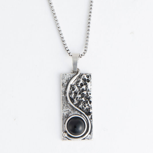 Dahlia Genuine Stone Bar Pendant Necklace