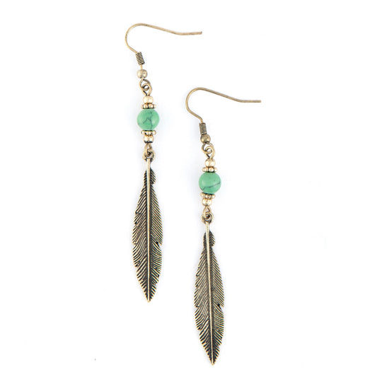 Wild Spirit Feather Beaded Earrings