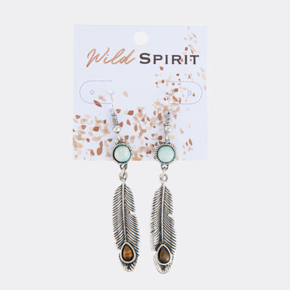 Wild Spirit Feather Pendant Earrings