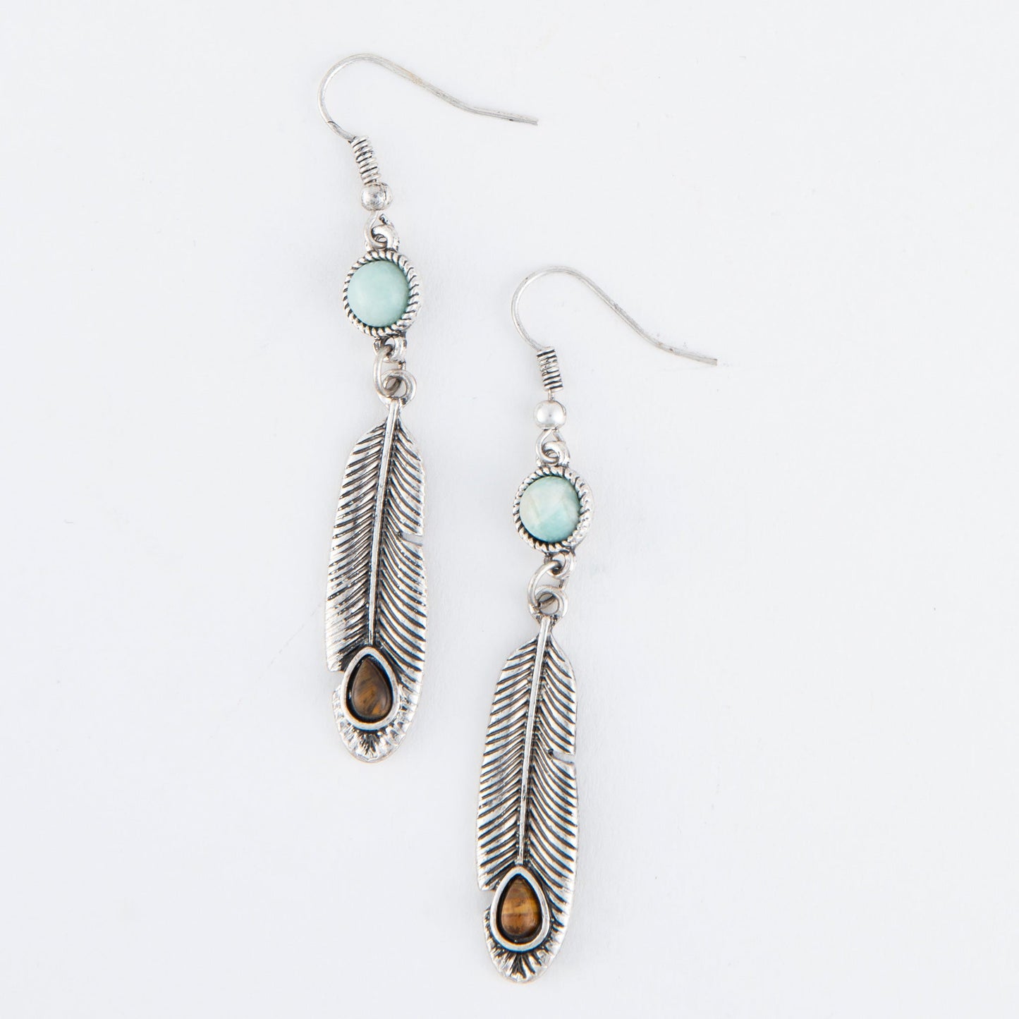 Wild Spirit Feather Pendant Earrings