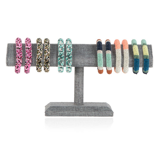 24 Piece Kalea Elastic Seed Bead Bracelet Unit With Display