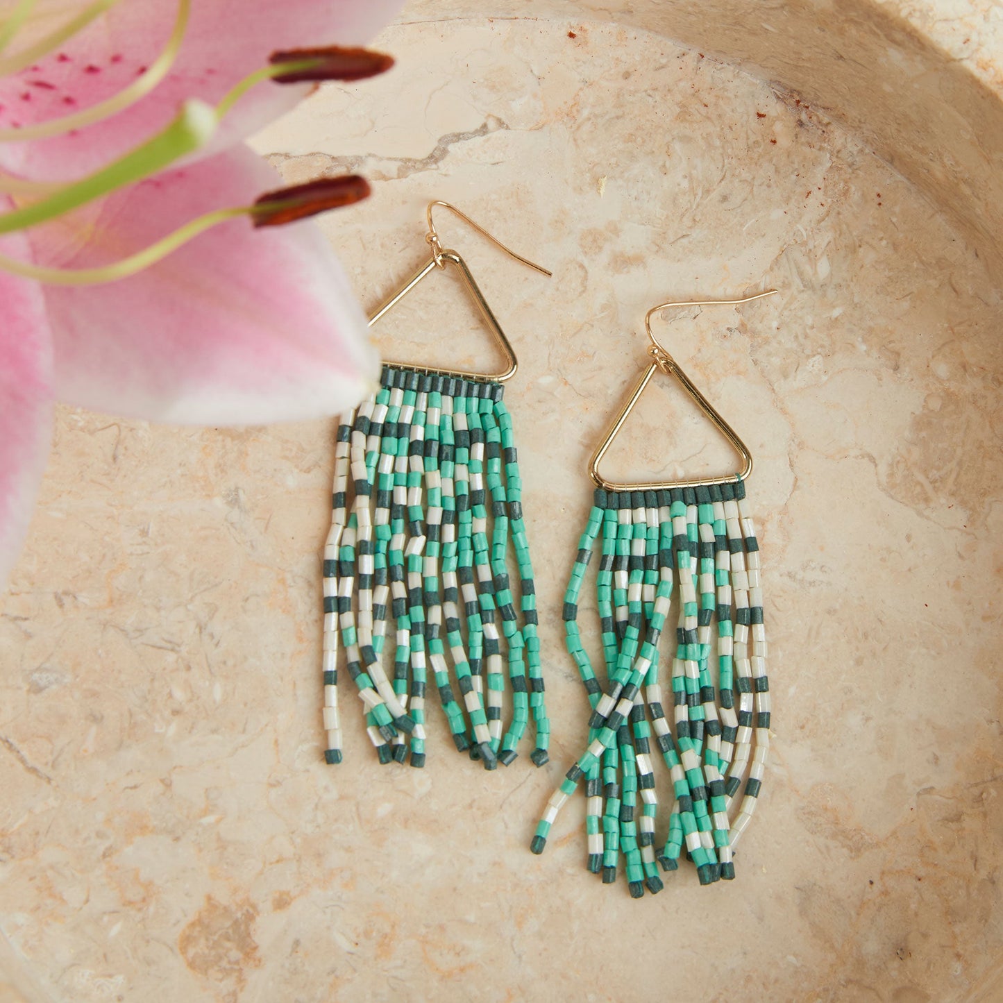 Irie Beaded Rectangle Earrings