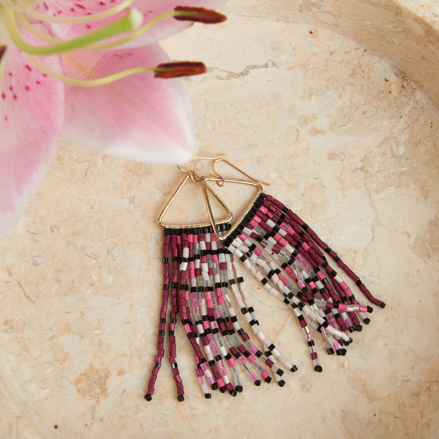 Irie Beaded Rectangle Earrings