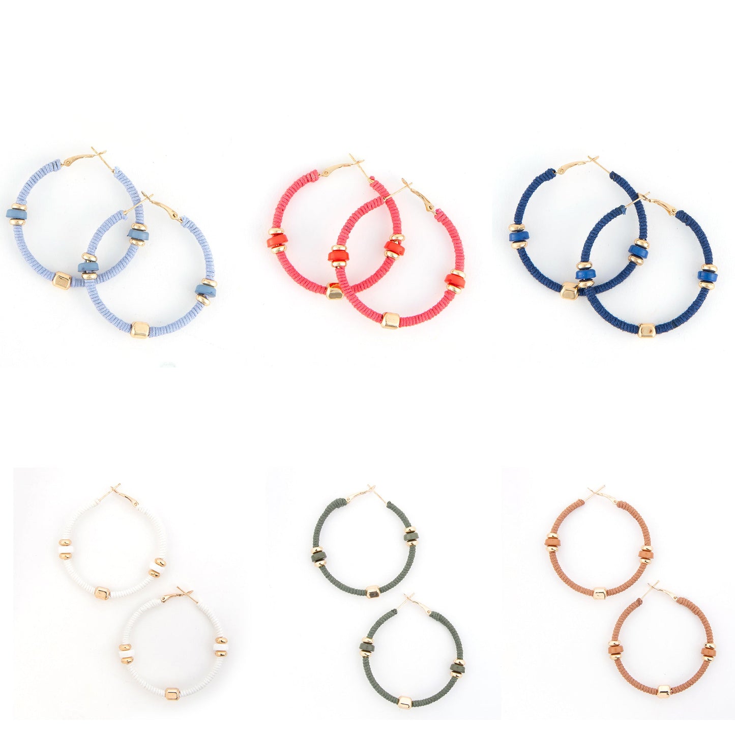 12 Piece Zephyr Corded Hoop Earring Assortment