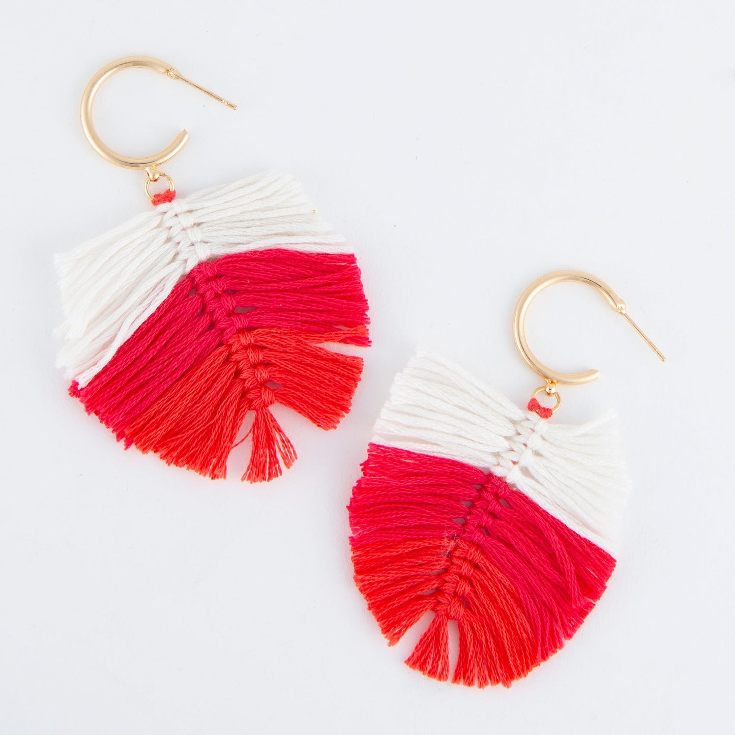 Zephyr Fringe Macrame C Hoop Earrings