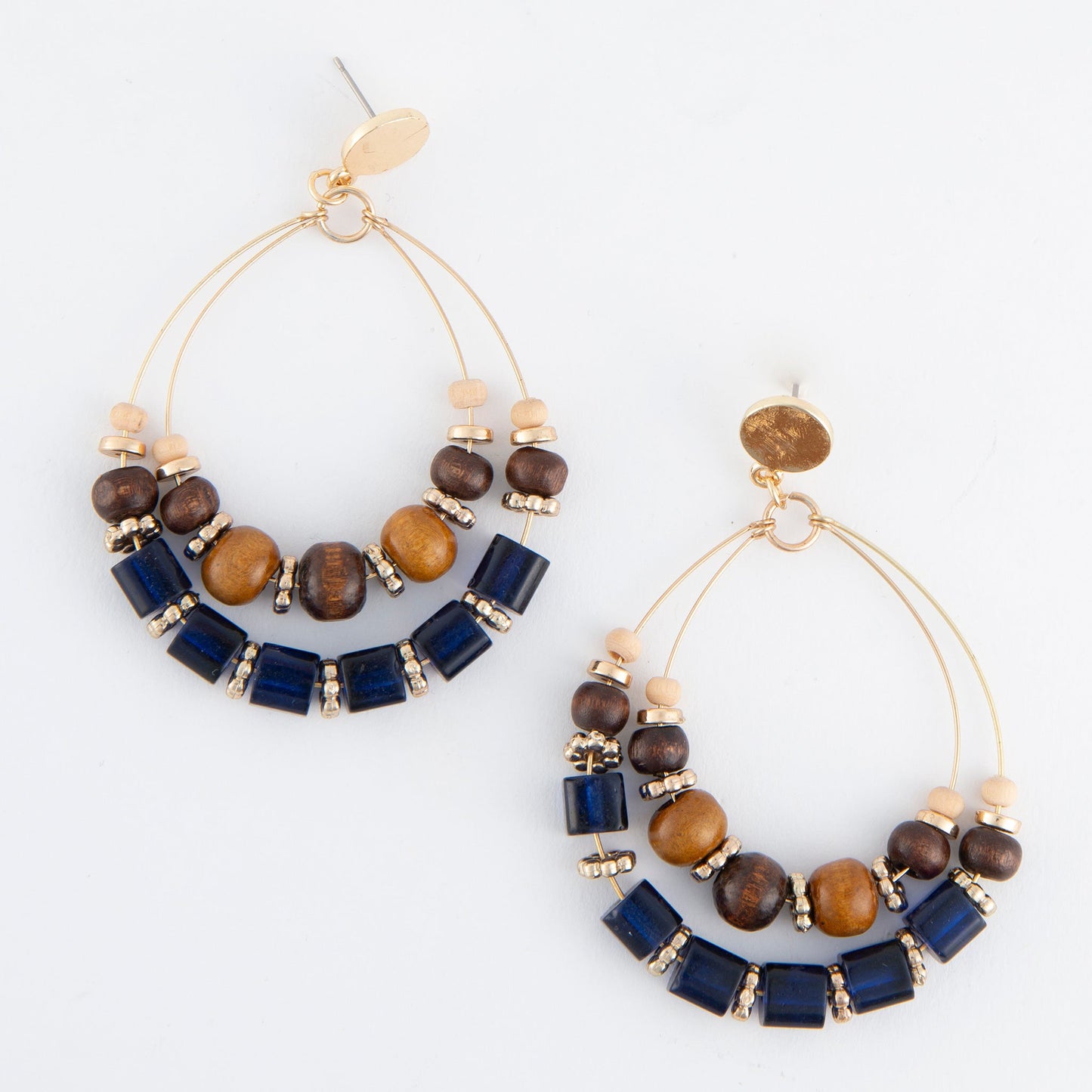 Haliey Double Hoop Beaded Earrings