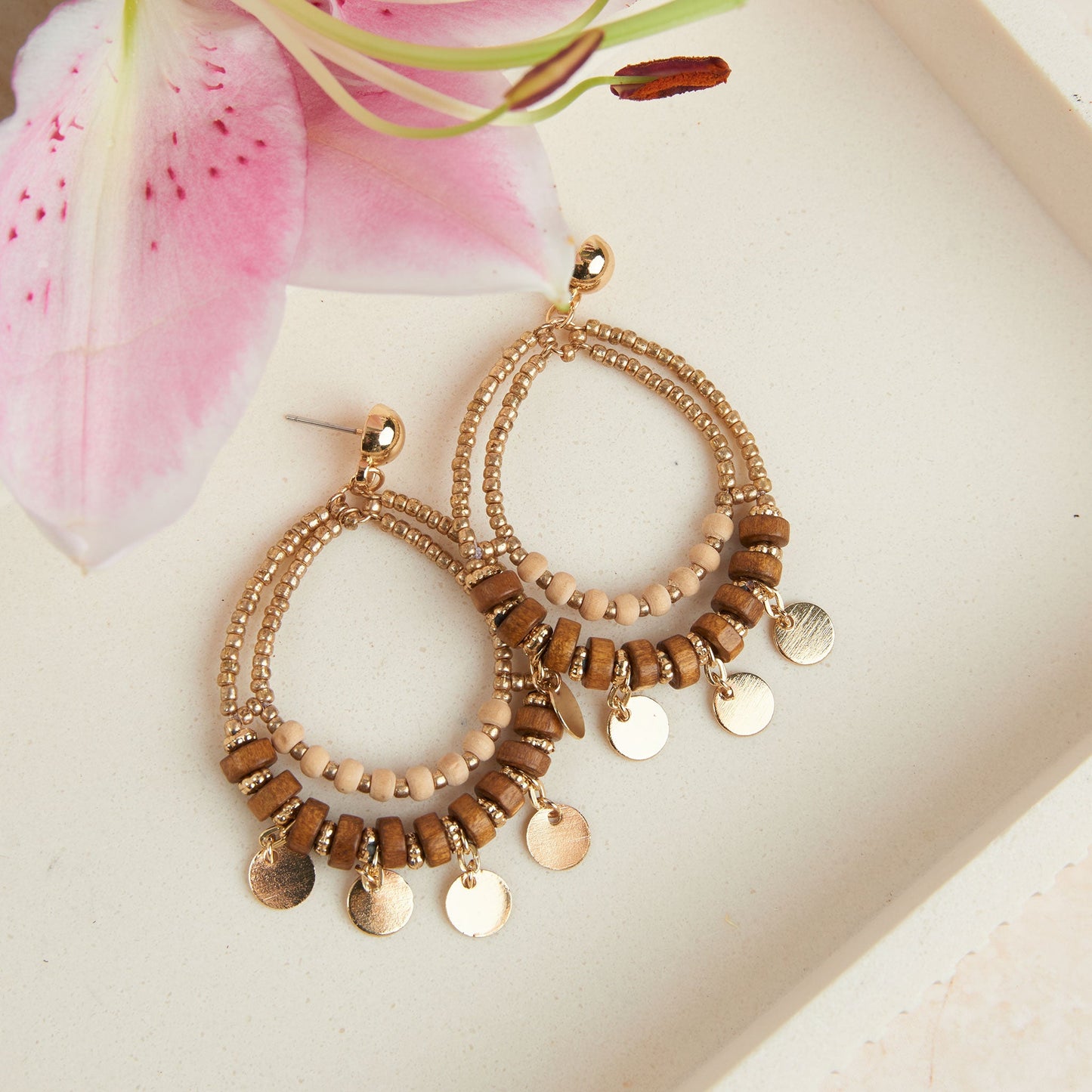 Alva Double Hoop Disc Earrings