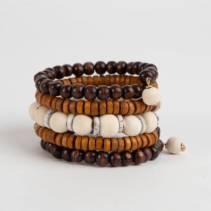 Isla Wooden Coil Bracelet