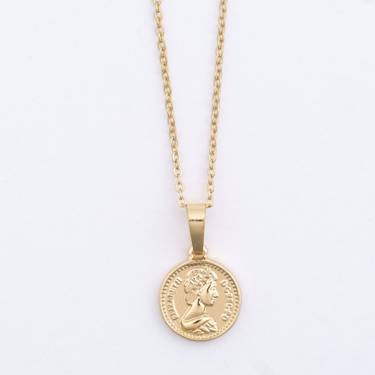 Dainty Gold Coin Charm Necklace