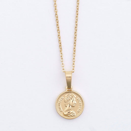 Dainty Gold Coin Charm Necklace