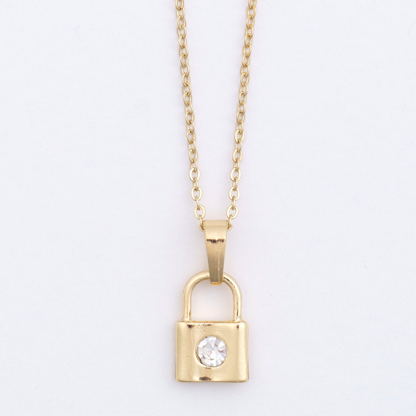 Dainty Padlock Charm Necklace