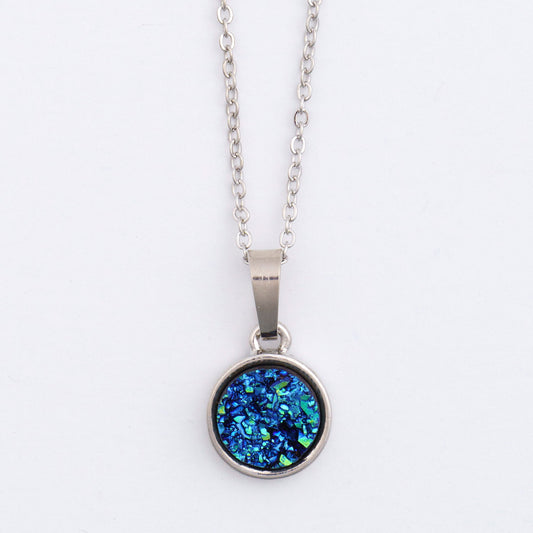 Dainty Druzy Charm Necklace