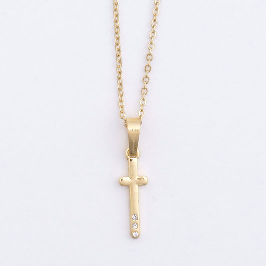 Dainty Cross Charm Necklace