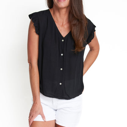 Amerie Crepe Button Up Tank