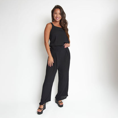 Amerie Crepe Wide Leg Jumpsuit