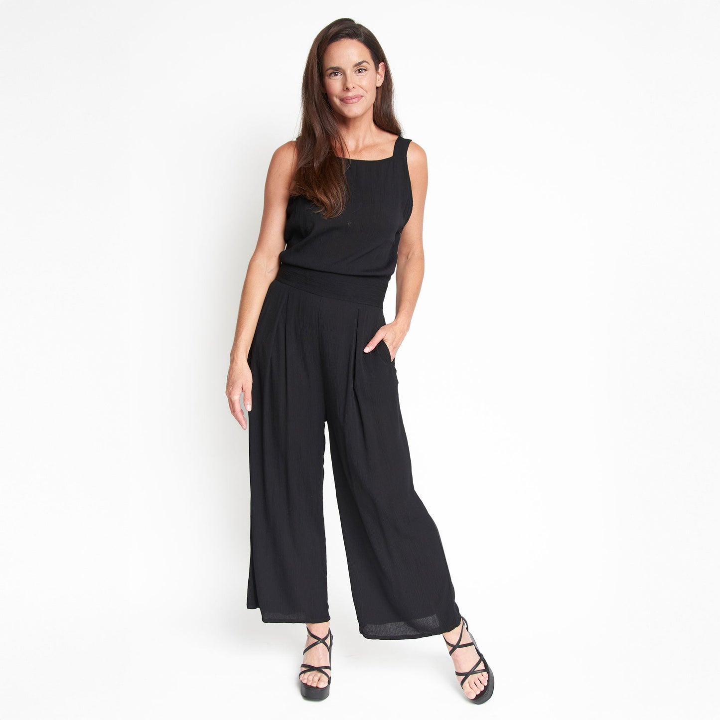 Amerie Crepe Wide Leg Jumpsuit