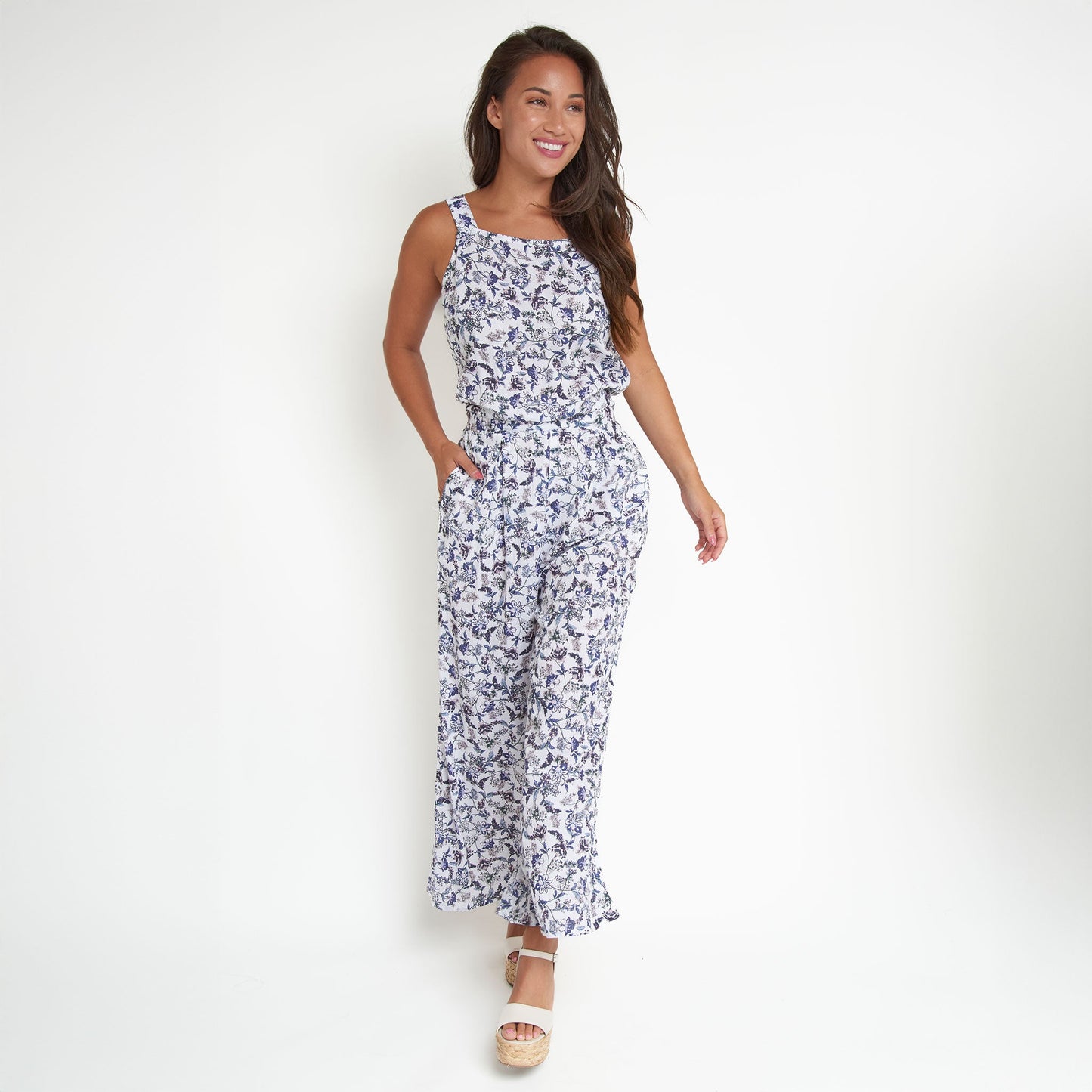 Amerie Crepe Wide Leg Jumpsuit