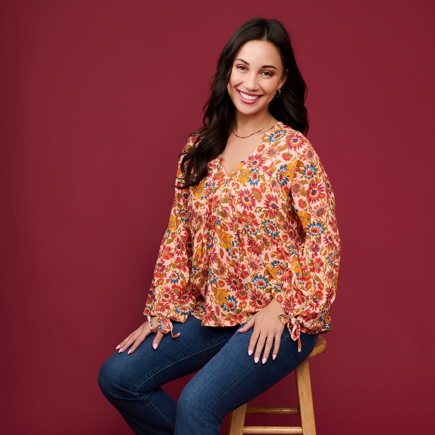 Kinsley Tiered Long Sleeve Blouse