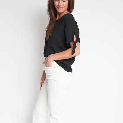 Nika Crepe V-Neck Blouse