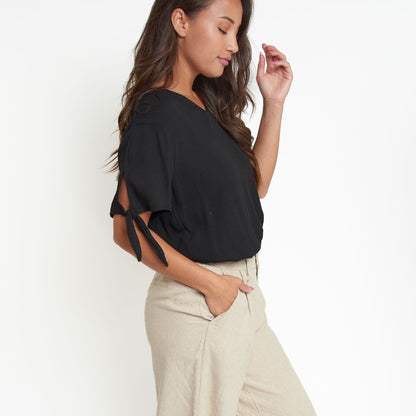 Nika Crepe V-Neck Blouse