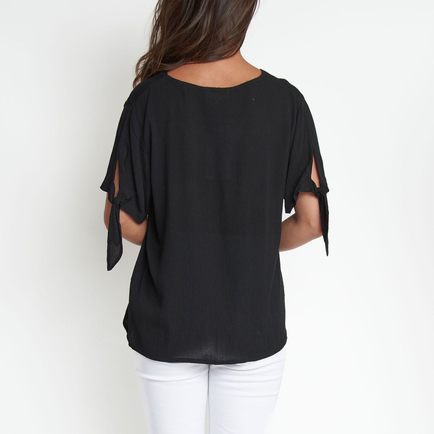 Nika Crepe V-Neck Blouse