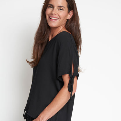 Nika Crepe V-Neck Blouse