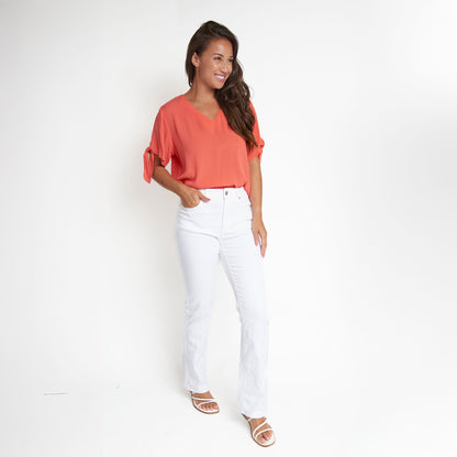 Nika Crepe V-Neck Blouse