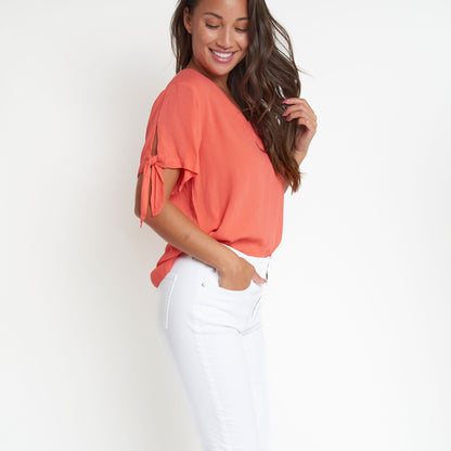 Nika Crepe V-Neck Blouse