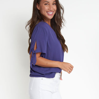 Nika Crepe V-Neck Blouse