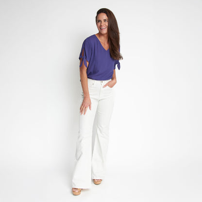 Nika Crepe V-Neck Blouse