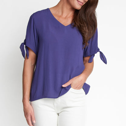 Nika Crepe V-Neck Blouse