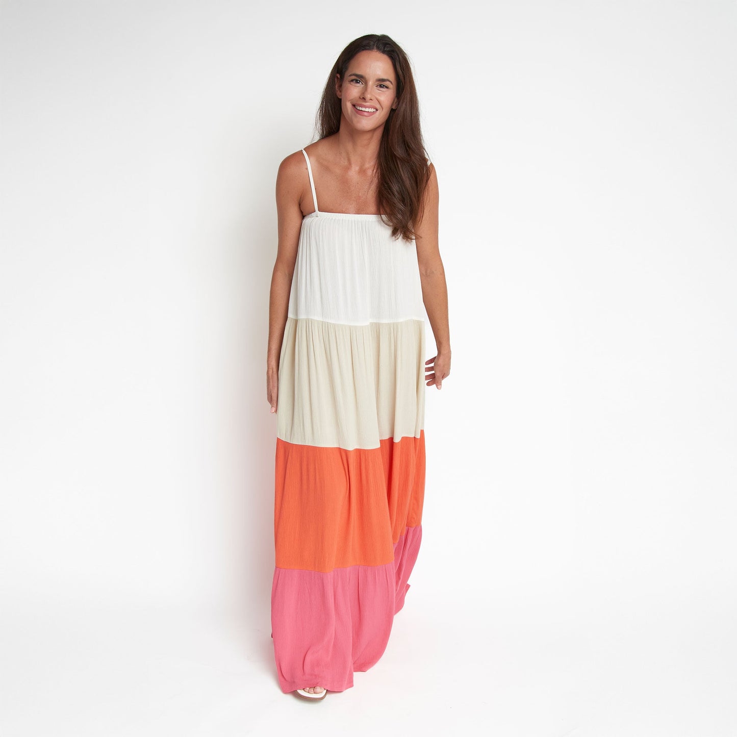 Amryn Color Block Tiered Maxi Dress