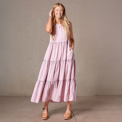 Magnolia Tiered Chambray Maxi Dress