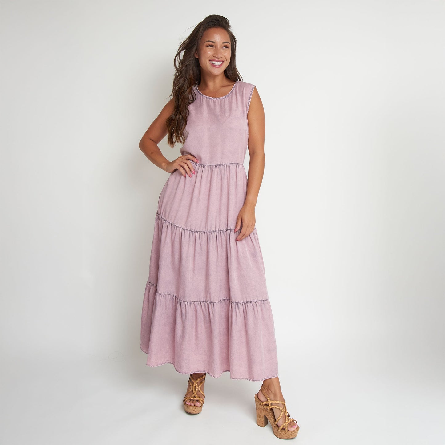 Magnolia Tiered Chambray Maxi Dress