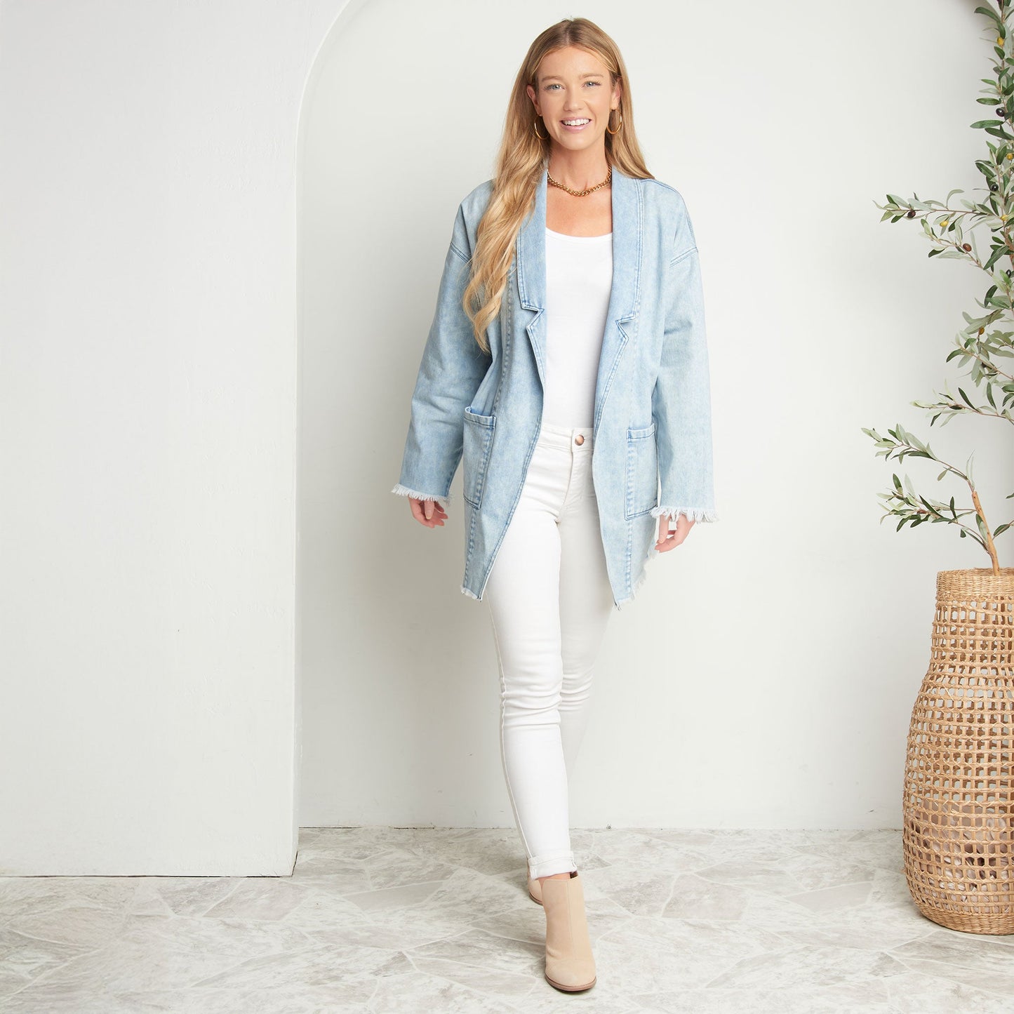 Nikki Oversized Denim Blazer