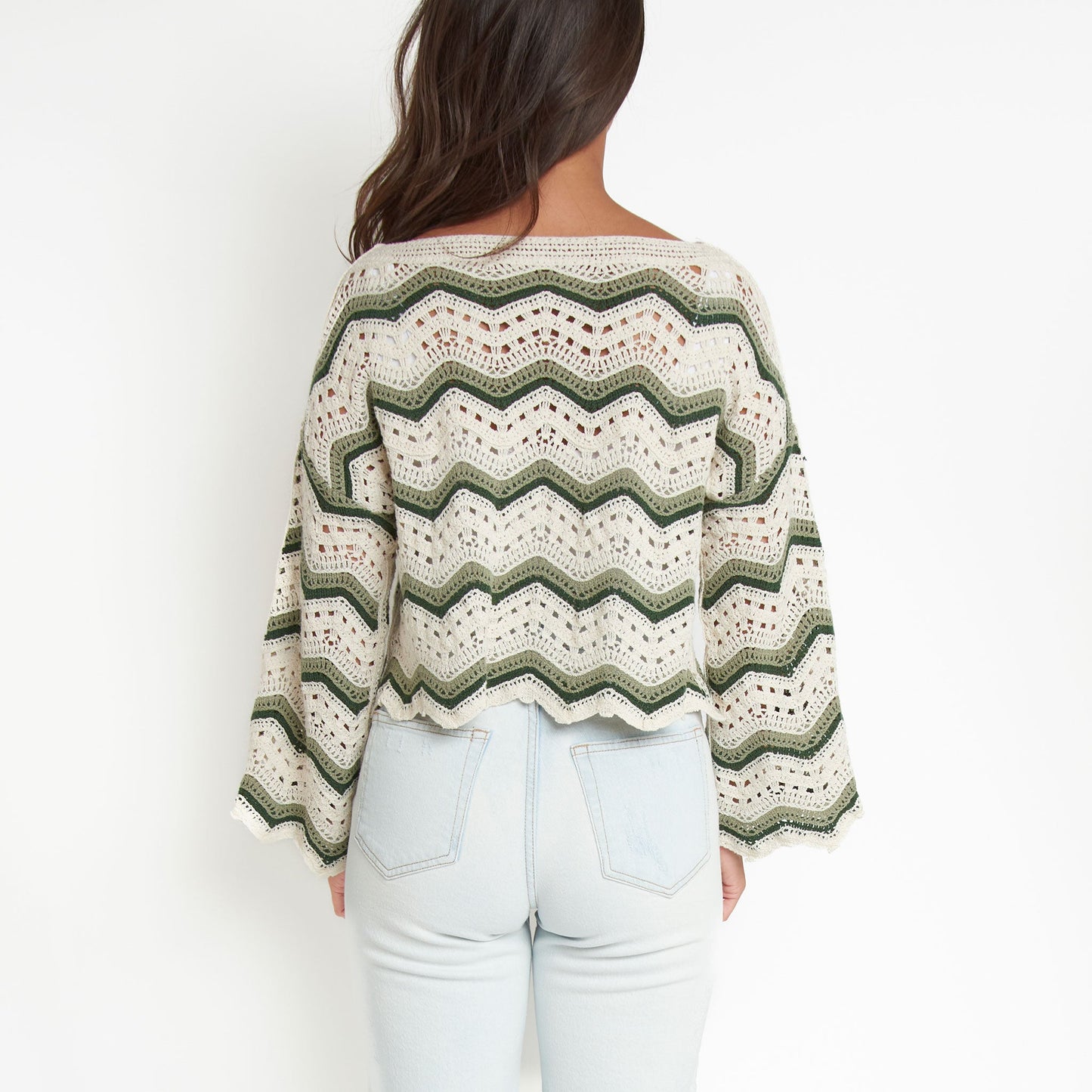 Kala Striped Crochet Sweater