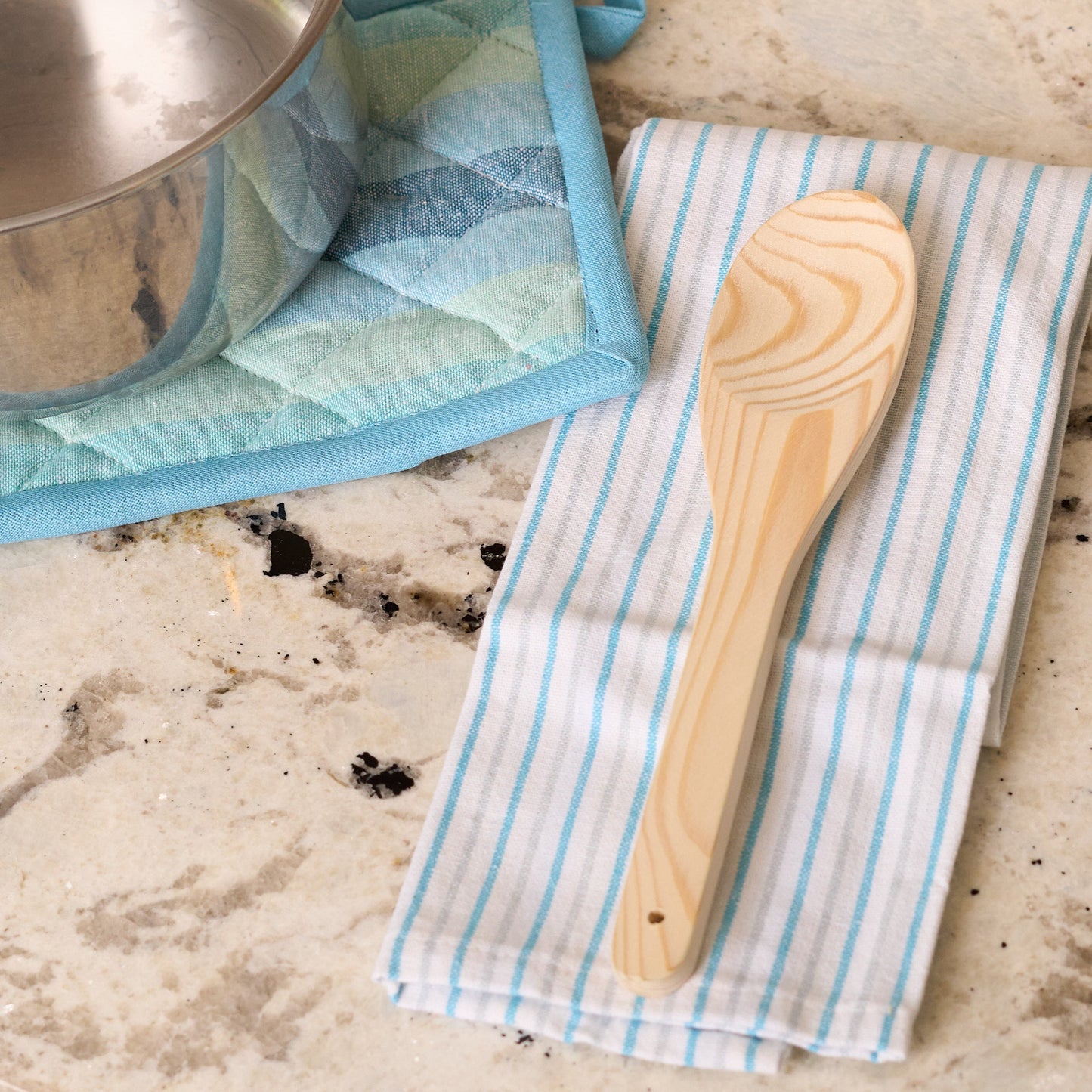 3 Piece Seafoam Stripe Kitchen Set