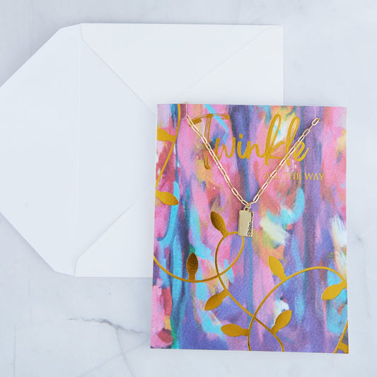 Amira Twinkle Greeting Card Necklace