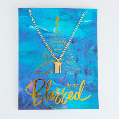 Amira Simply Blessed Greeting Card Necklace