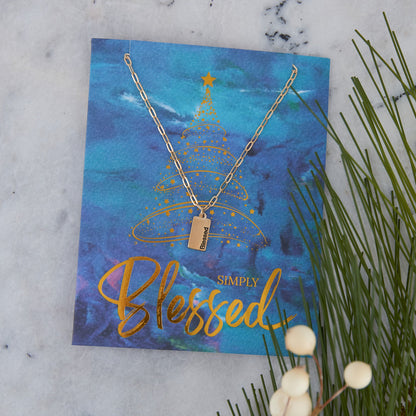 Amira Simply Blessed Greeting Card Necklace