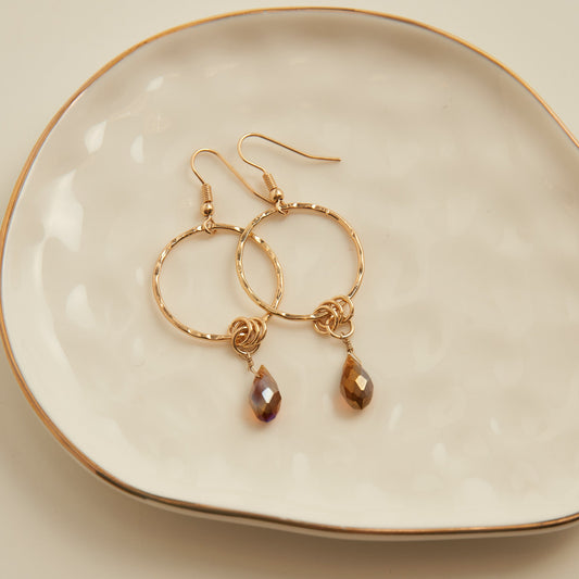 Kina Double Ring Teardrop Earrings