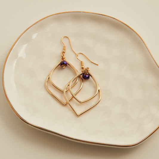 Kina Double Diamond Stone Earrings