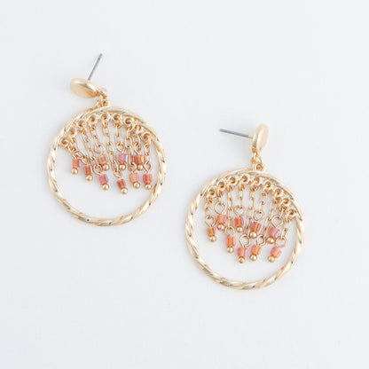 Kina Cascade Beaded Hoop Earring