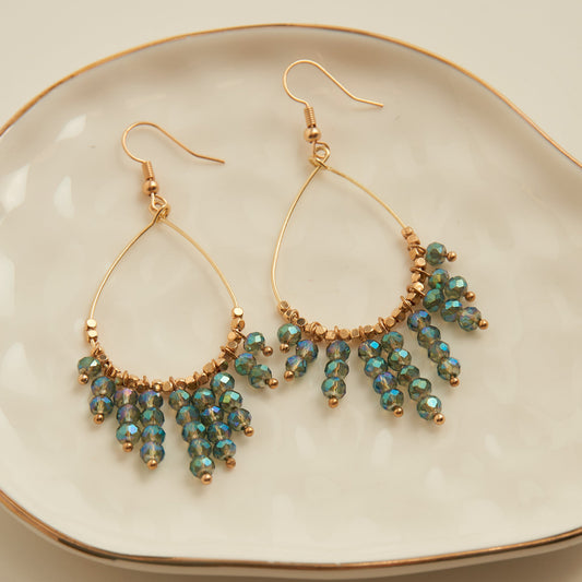 Kina Teardrop Beaded Chandelier Earrings