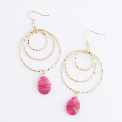 Kina Multi Ring Stone Earrings