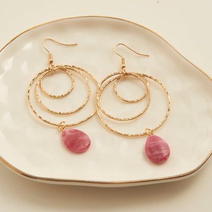 Kina Multi Ring Stone Earrings